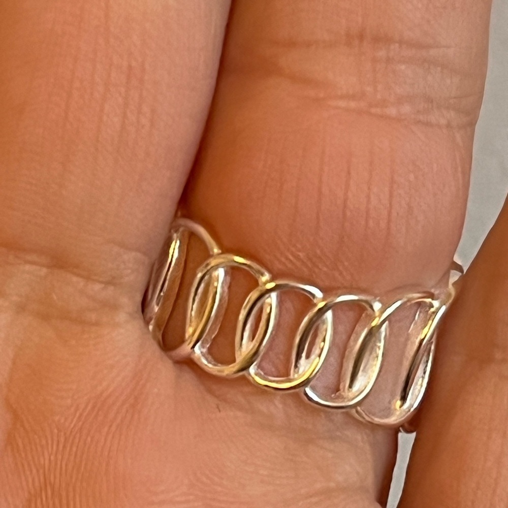 925 Solid Sterling Silver Abstract Ring - image 3